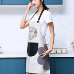 tablier cuisine femme floral hello spring poches serviette cœur décontracté