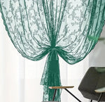rideau vert broderie florale transparent classique 100 polyester 100x114cm 100x183cm 100x244cm 140x244cm