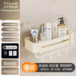 étagère murale triangulaire salle bain gris métal crochets rangement douche moderne autocollante