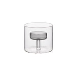 bougeoir transparent moderne bougie parfumée pied central rose minimaliste