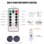 rideau lumineux led multicolore blanc points modernes télécommande usb noël chambre vacances