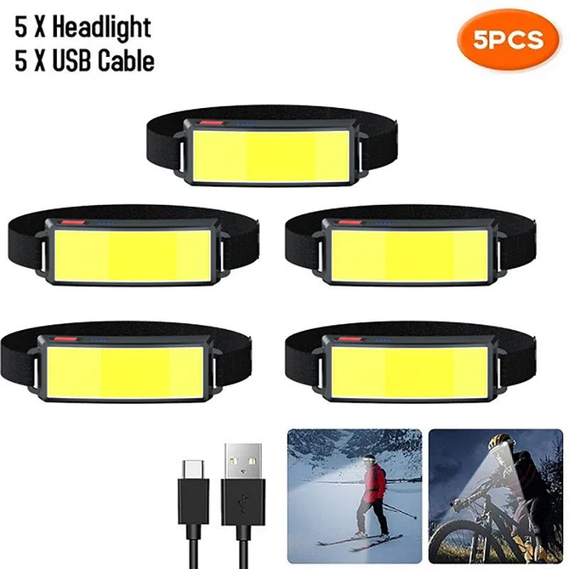 lampe torche frontale rechargeable led camping pêche extérieur noir moderne ceinture