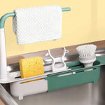 étagère cuisine pliable moderne adhésive vert blanc grille tissu bleu gris sponge toothbrush organizer