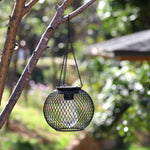lampe solaire noire moderne chaîne maille métallique rustique extérieure