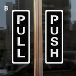 panneau porte push pull or blanc adhésif moderne classique lettres icones humaines echangement magasin