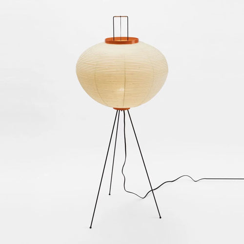 lampadaire japonais wabi sabi papier plissé beige moderne salon maison lumière douce