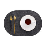 tapis table rectangulaire faux cuir effet lin moderne cuisine salle manger