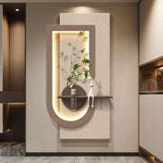 Vase mural LED moderne pour couloir et entrée - Décoration lumineuse en grès suspendu