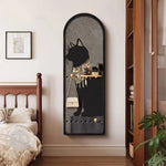 porte clés mural moderne imprimé chats texture bois noir sac main plante bijoux