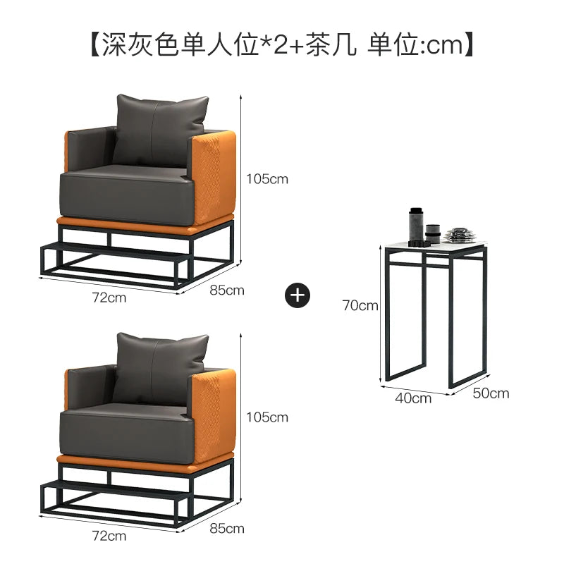 canapé moderne orange gris coussins structure métallique scandinave minimaliste canapé d'angle forme