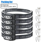 lampe frontale rechargeable led puissante mini moderne cordon ajustable nuit camping