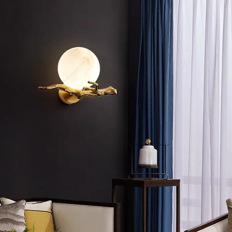 lampe murale moderne marbre blanc doré éclairage maison branchée led 3000k 4000k 6000k