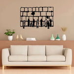 décoration murale moderne métal noir silhouettes abstraites ouvertures feuilles planteintérieur extérieur résistant