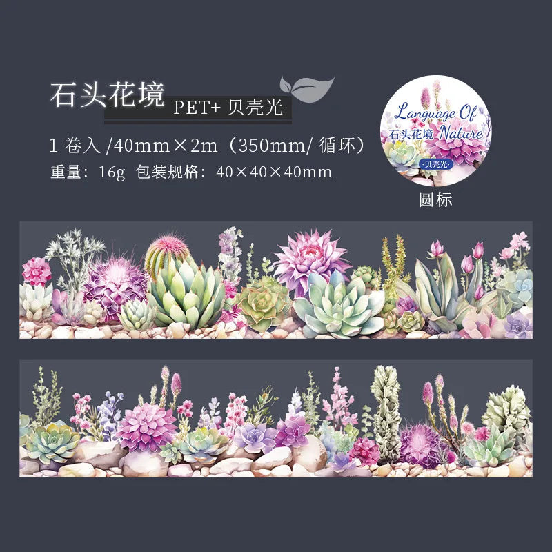 ruban washi multicolore fleurs cactus moderne journal scrapbooking projet diy planner cartes adhésif
