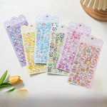 sticker adhésif kawaii animaux coeurs étoiles pastel multicolore transparent reflets