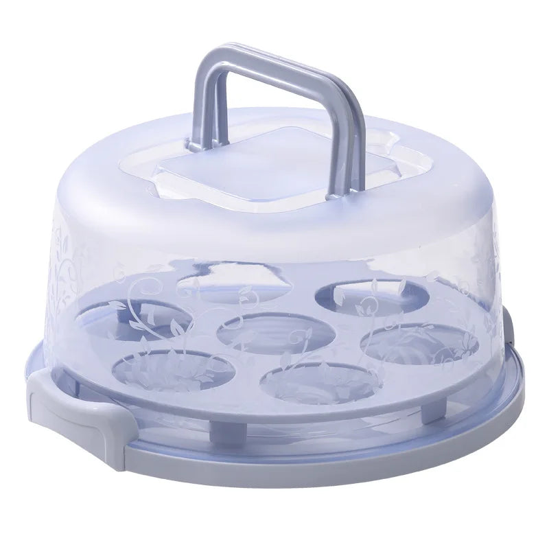 boîte gâteaux transparente moderne poignée muffins gâteau fruits frais blanc rose
