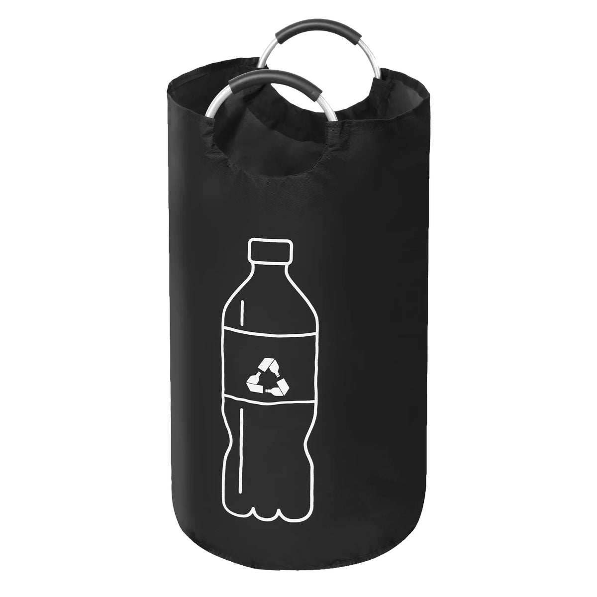 sac recyclage noir pliable oxford cloth 82l 115l multiple utilisation bouteilles plastique symbole recyclage