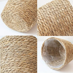 pot fleurs tissé fibres naturelles rustique boho chic rangement extérieur mini small medium large