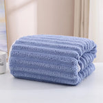 serviette bain rapide absorbante lavable machine rayée moderne blanche rose gris bleuclair
