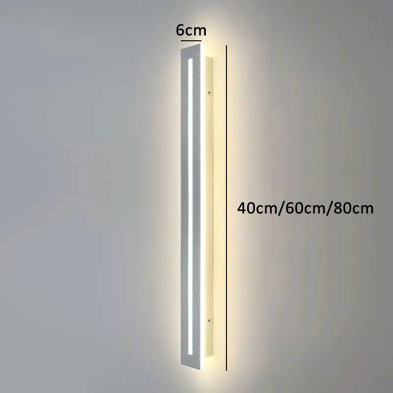 lampe murale led moderne gris or blanc noir 40cm 60cm 80cm éclairage quotidien
