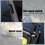 lampe torche led rechargeable clips aimant porte clés noir bleu jaune COB tactile type