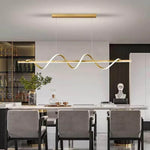 Suspension lumineuse moderne ornement ondulé or blanc noir moderne chambre salon