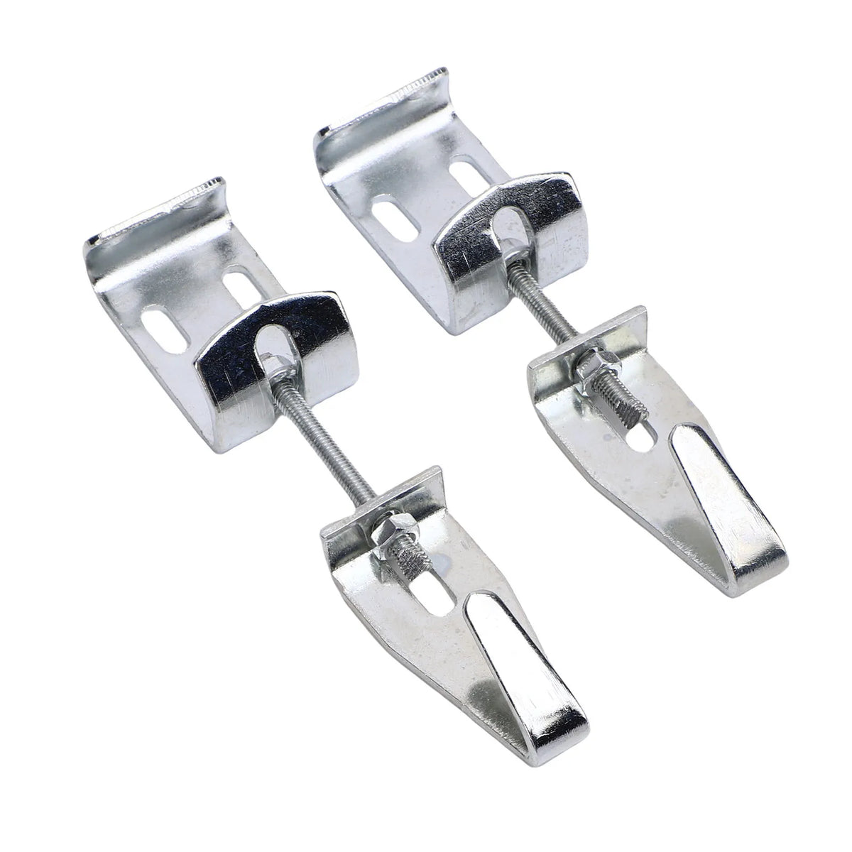supports clips métalliques argentés lisses industriels vis tableaux miroirs objets art fixations robustes