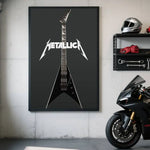 affiche autocollante metallica logo rock graphique cadre noir rouge blanc chambre