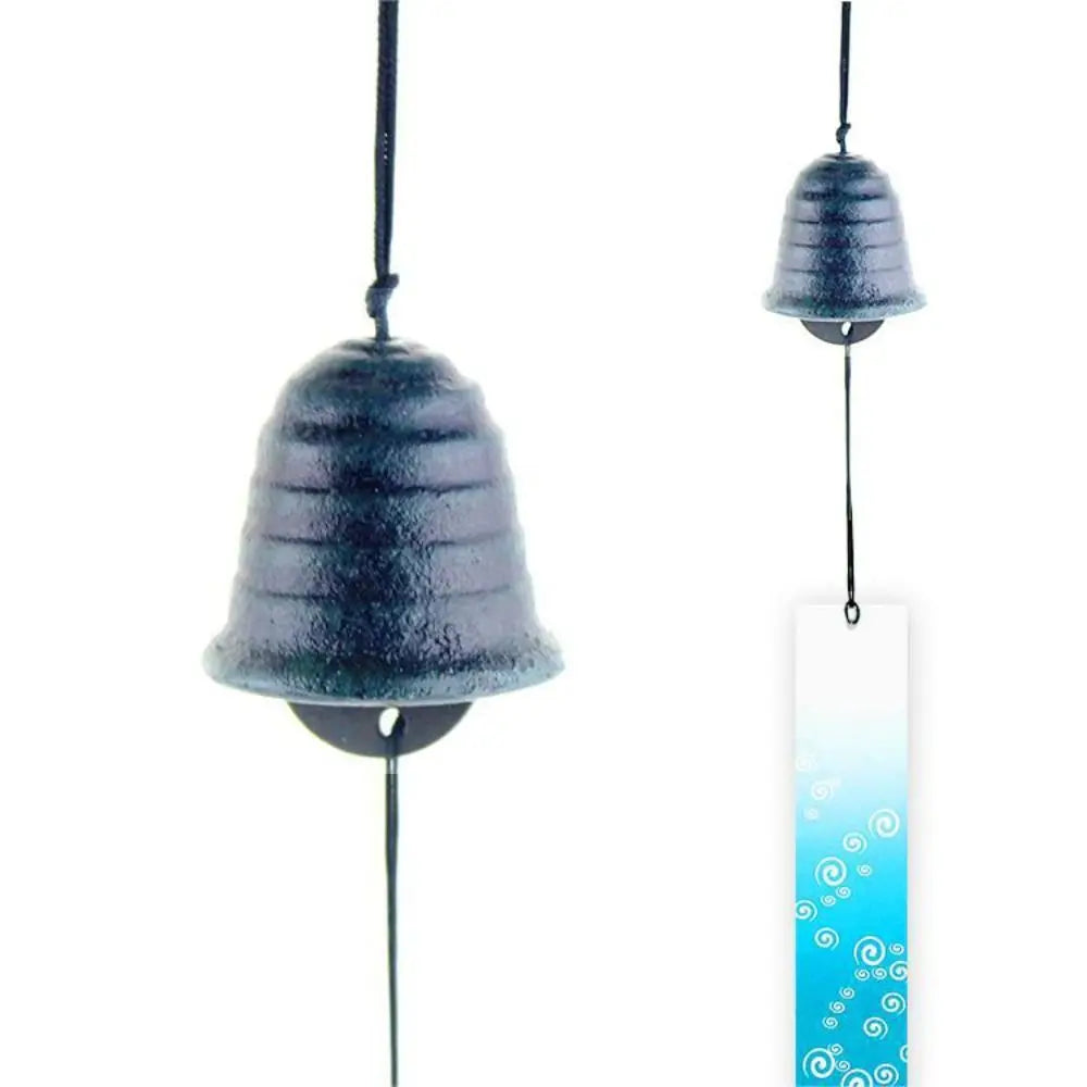 cloches vent moderne motif abstrait poissons vagues océan bleu vert noir jaune