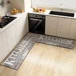 tapis cuisine gris moderne antidérapant caoutchouc motif kitchen absorbant salle bain intérieur
