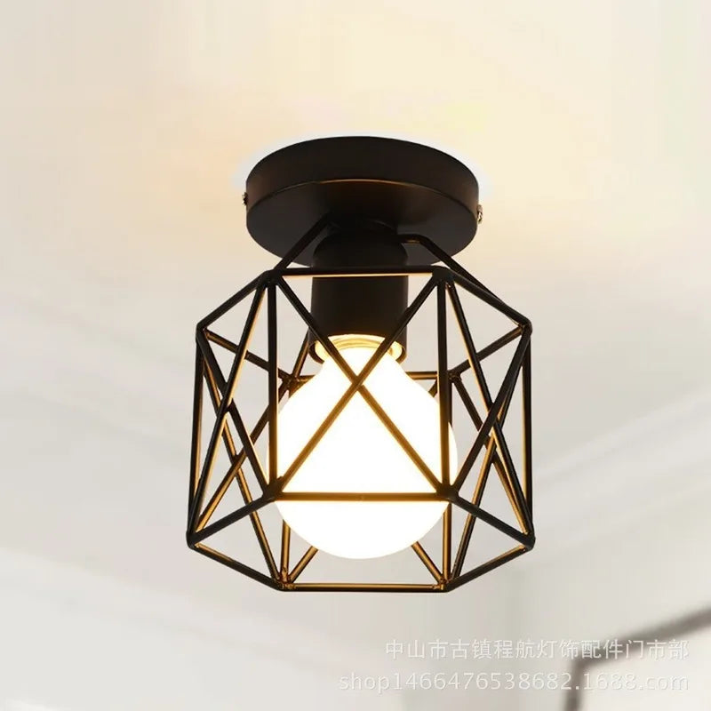 Luminaire couloir design fer noir