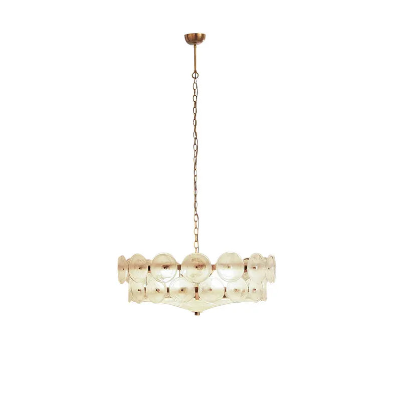 lustre moderne orange jaune blanc circulaire translucide chaîne suspension élégante 60cm 80cm