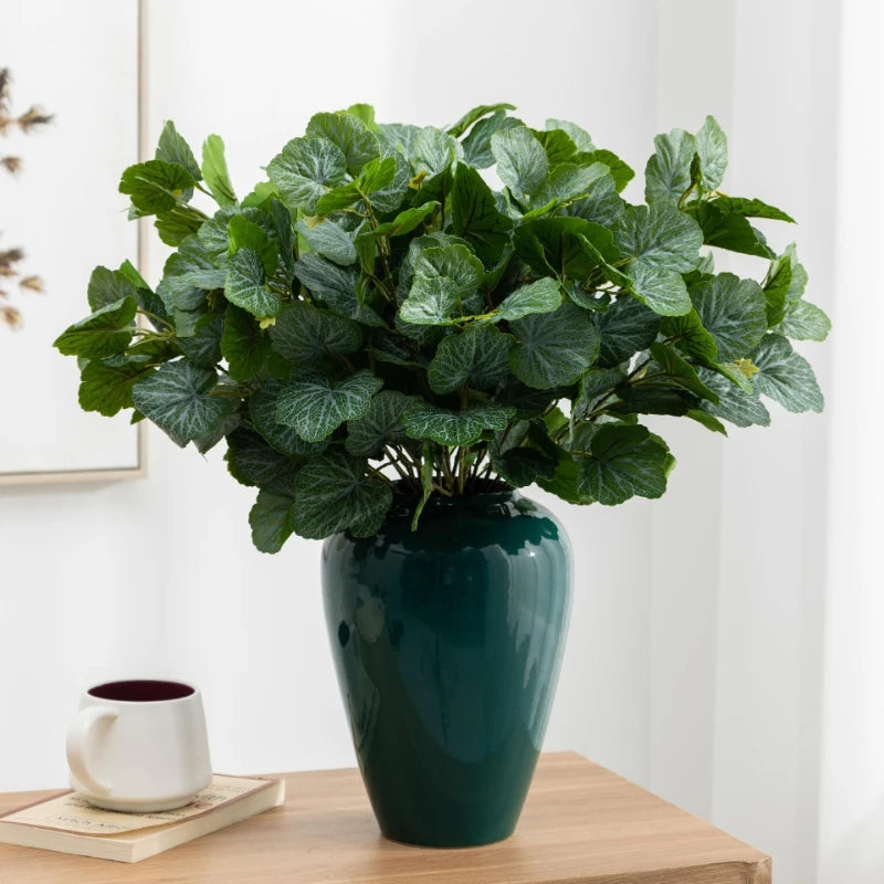 plantes artificielles feuilles vertes modernes décoration intérieure pièces opaques vase