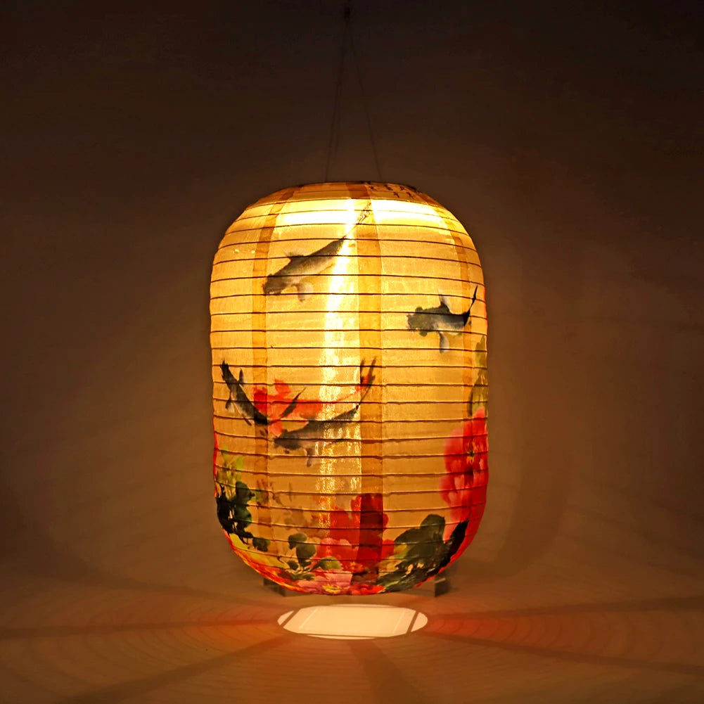 lampe suspendue solaire led artisanale traditionnelle fleurs poissons branches vacancesextérieur jardin fêtes mariage