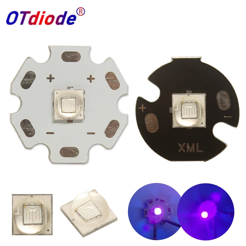 diodes led uv blanc noir 365nm 395nm pcb 16mm 20mm modernes technologiques
