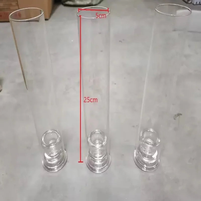 bougeoirs verre transparent modernes supports chandelles mariage décoration événements transparents base cône bougies blanches