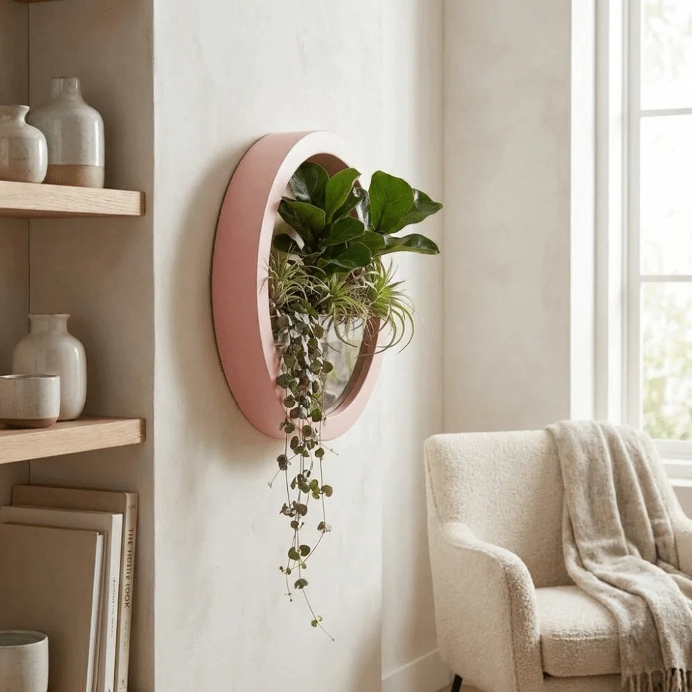 pots plante hydroponique mural noir blanc rose bleu moderne minimaliste fixation murale