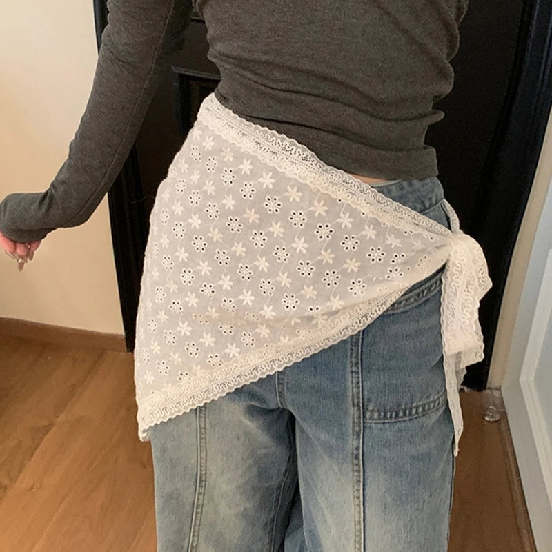 jupe lolita vintage blanche gris rouge élastique dentelle transparente plissée été junior femme