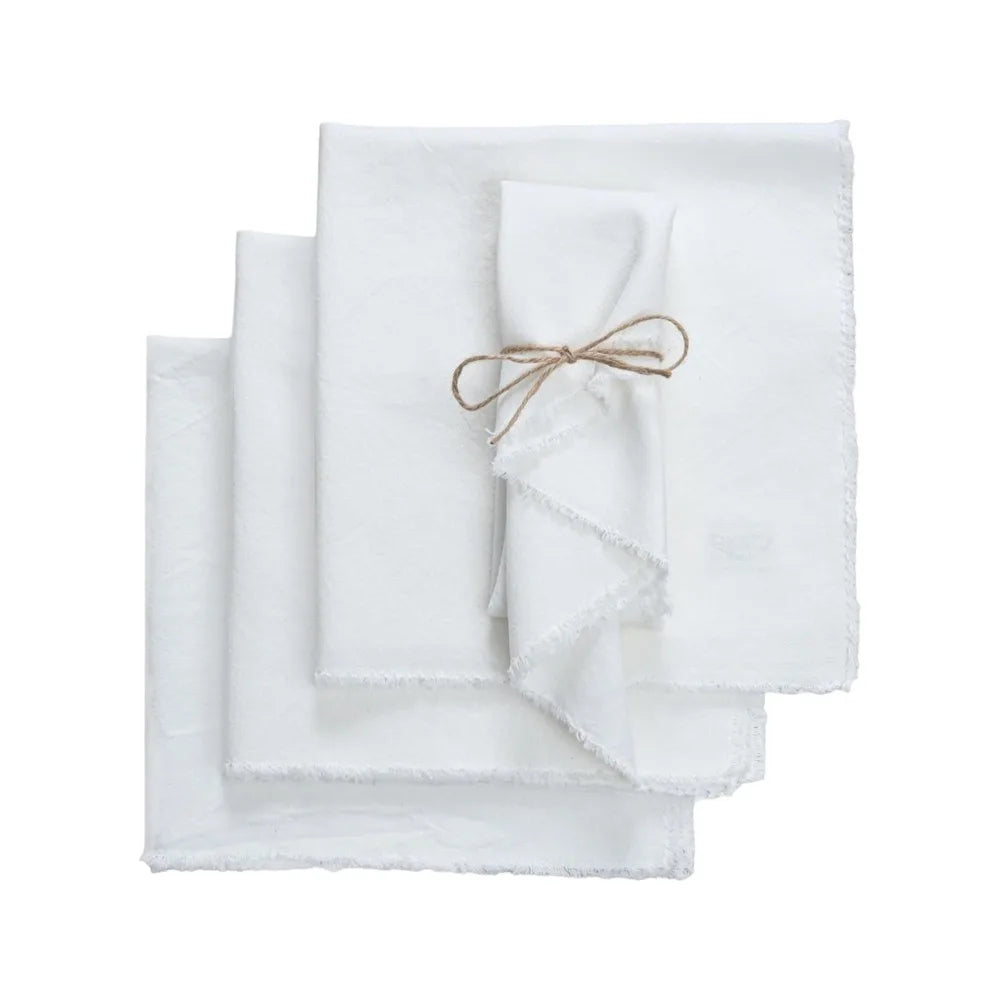 serviettes coton lin couleur blanc vert olive beige rose texture naturelle rustique classique