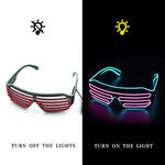 lunettes lumineuses led bleu rose lignes horizontales modernes élastiques événements halloween noël anniversaire
