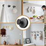 crochet mural adhésif acier inoxydable noir moderne salle bain cuisine support serviettes éponge
