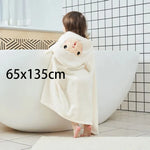 serviette bain enfant brodée dessin animé microfibre rose clair douce confortable