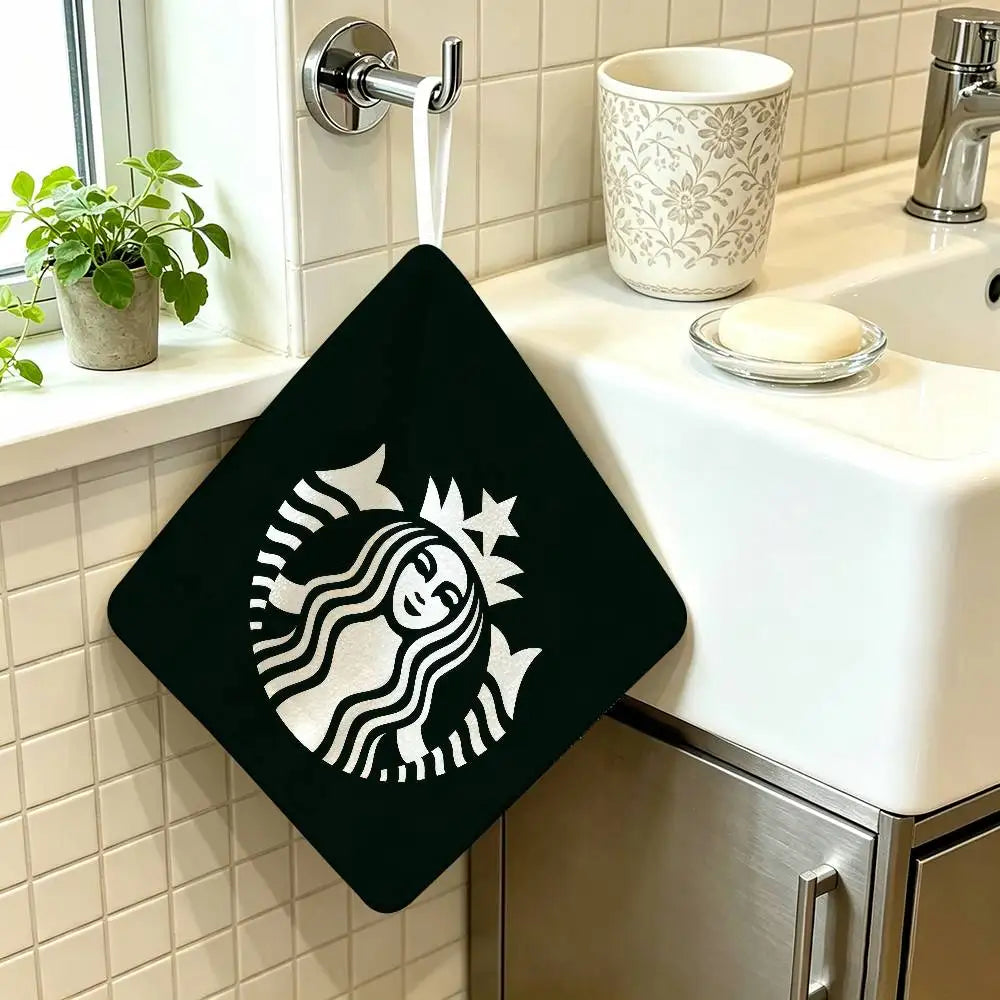 sac main vert logo starbucks blanc anneau métallique moderne polyvalent durable polyester Jacquard