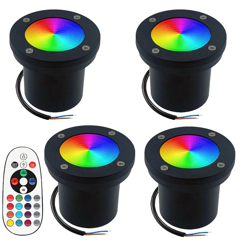 spot lumineux led extérieur noir moderne ip65 télécommande autonome flux lumineux 2492000