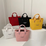 sac main toile polyester couleur rose rouge noir blanc jaune moderne casual poignées fermure