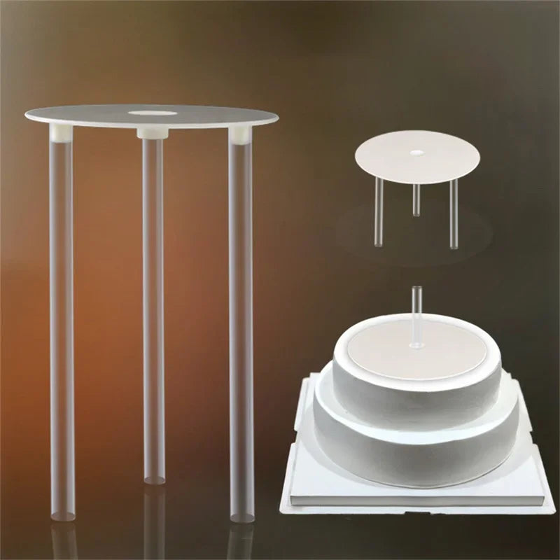 supports gâteau transparents modernes tailles différentes 12 16 20cm barres verticales inclusecake standmulticouchesdiy