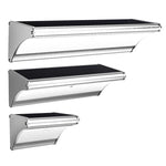 lumière solaire led applique murale noir argenté contemporaine minimaliste capteur mouvement batterie lithium ion
