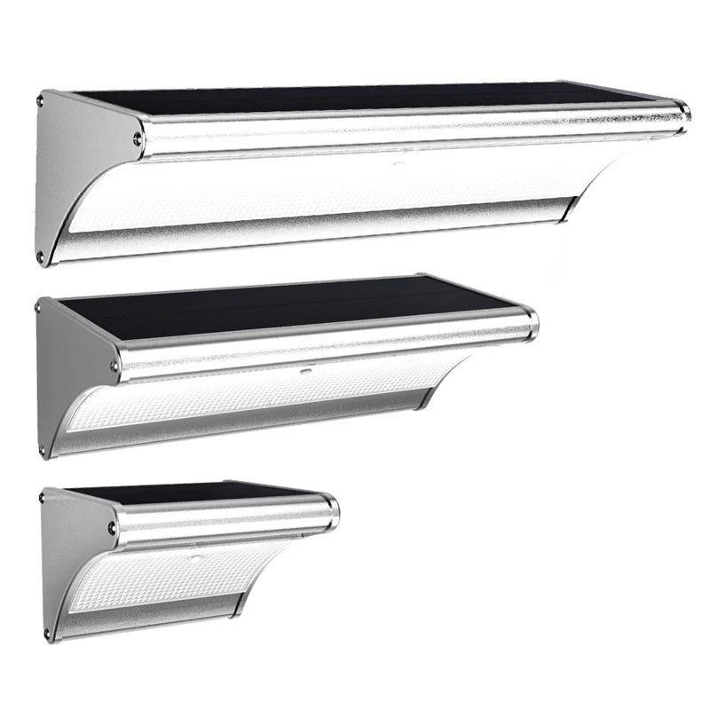 lumière solaire led applique murale noir argenté contemporaine minimaliste capteur mouvement batterie lithium ion