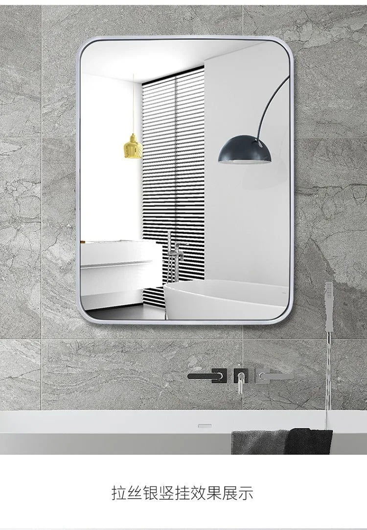 miroir moderne noir or gris cadre épais mural rectangle minimaliste