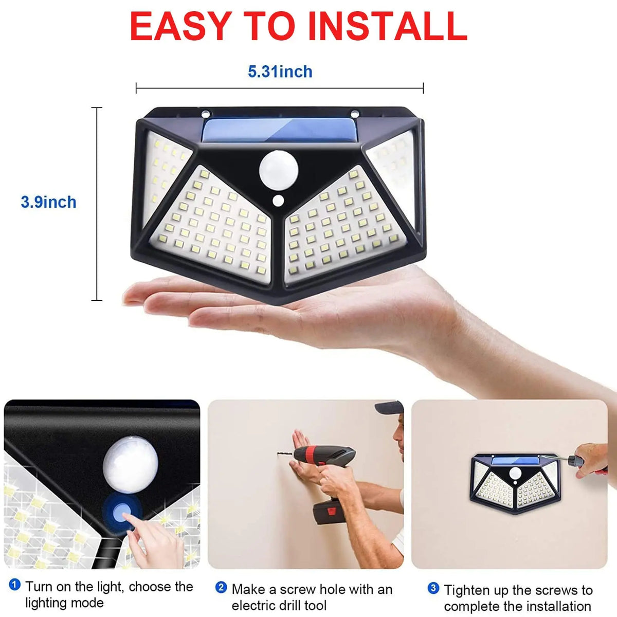 lampe solaire murale noire quadrillée moderne détecteur mouvement ip44 abs ledextérieur sécuritésolarvis tactile